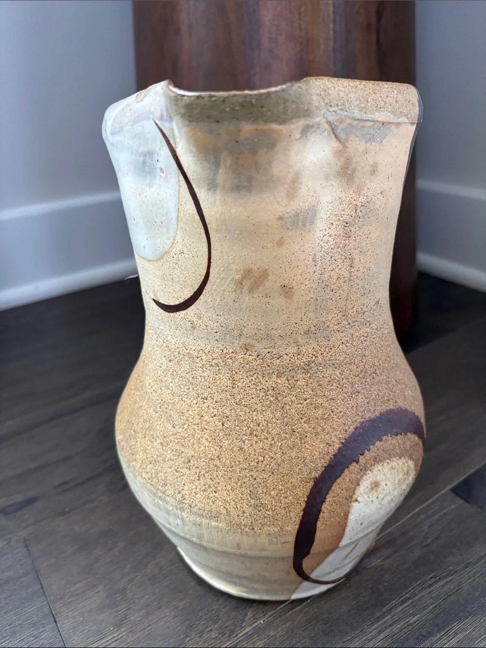 Handmade Stoneware Pottery Pitcher,Abstract design,Flower Vase, Decor piece